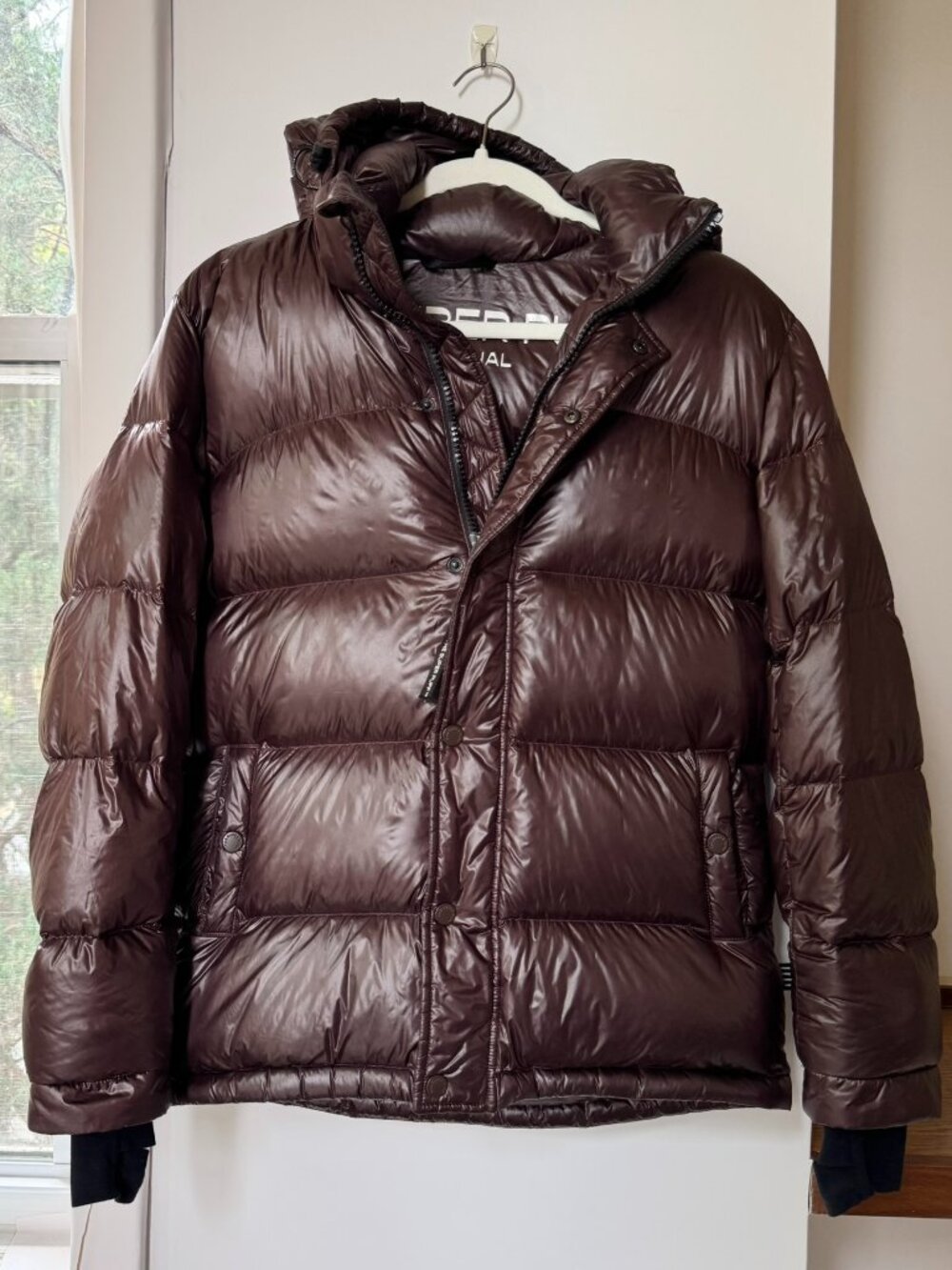 Aritzia The Super Puff Jacket Hi Gloss Rich Mocha Brown 2XS